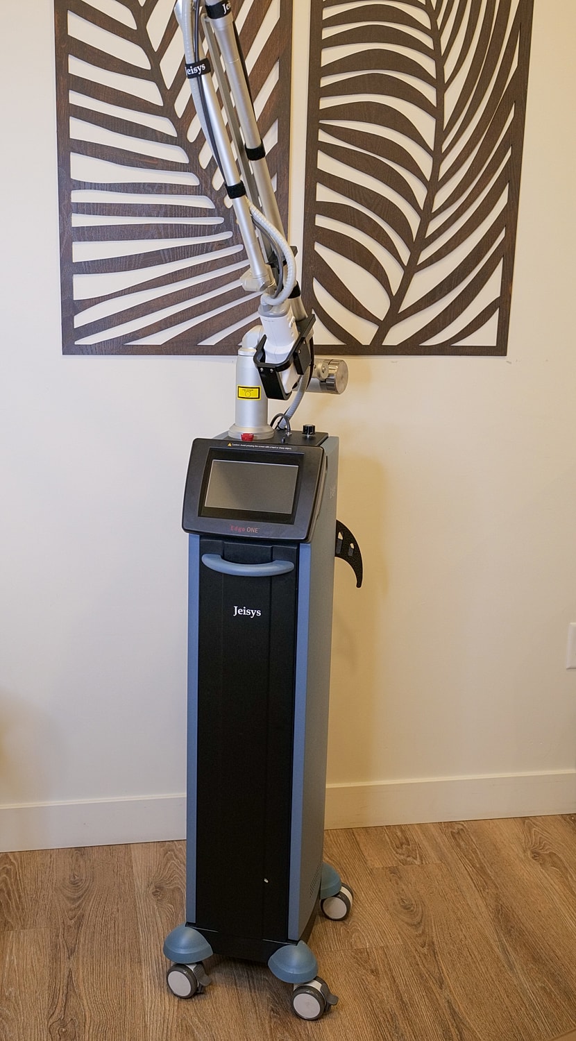 Medical laser machine in a clinical setting.