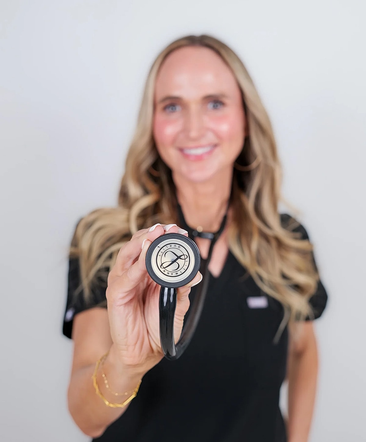 Woman receiving a skin treatment in a clinic.