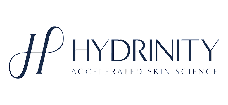 Hydrinity logo for accelerated skin science.