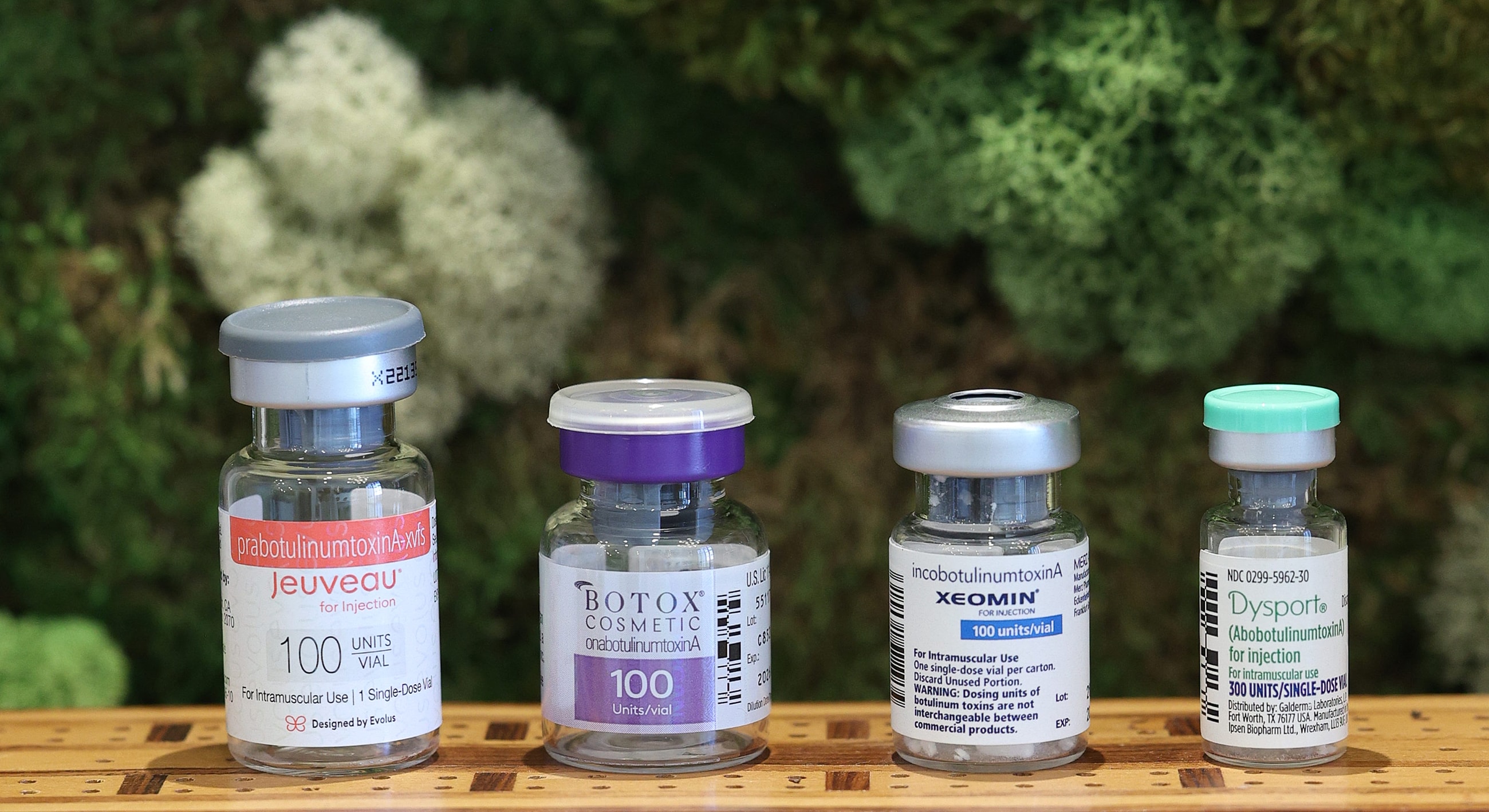 Assortment of cosmetic injection vial bottles.