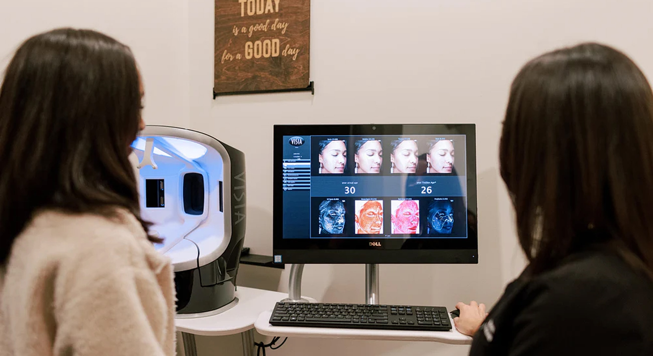 Skin analysis technology in use at clinic